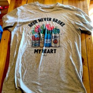 Beer never broke my heart t shirt